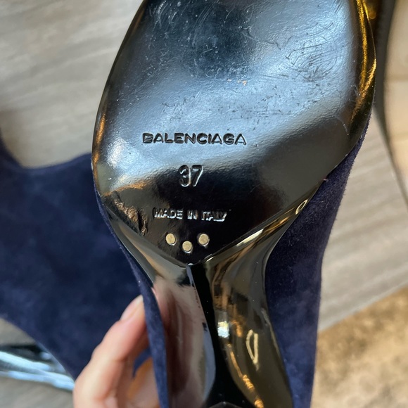 Balenciaga Suede Navy Ankle boots - Picture 7 of 9